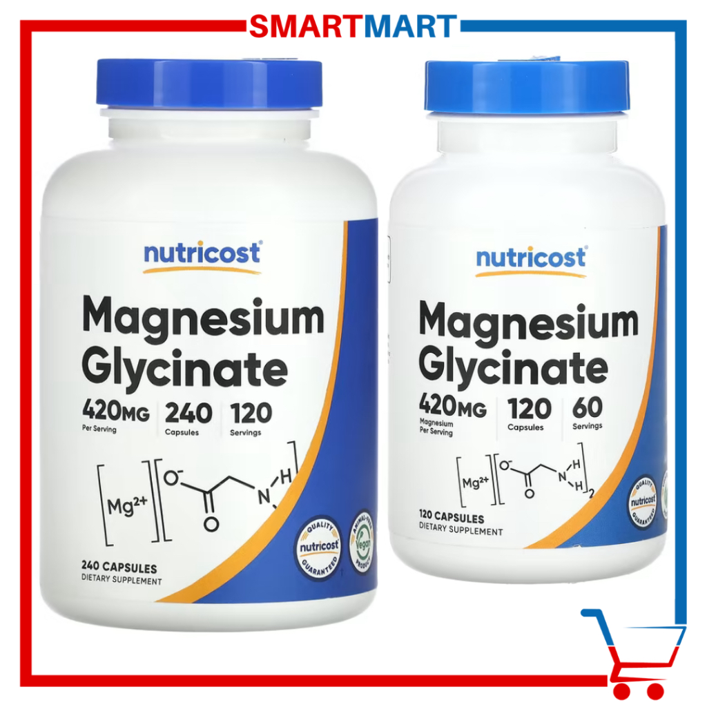 Nutricost Magnesium Glycinate Bisglycinate 210 mg 120 or 240 Capsules