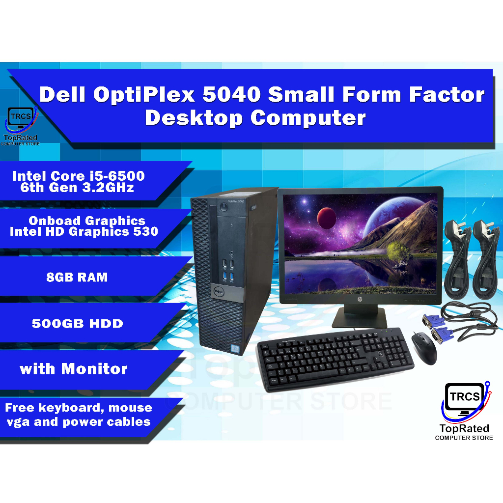 Desktop Computer Set Core i5 6th Gen Dell Optiplex 5040 Small Form