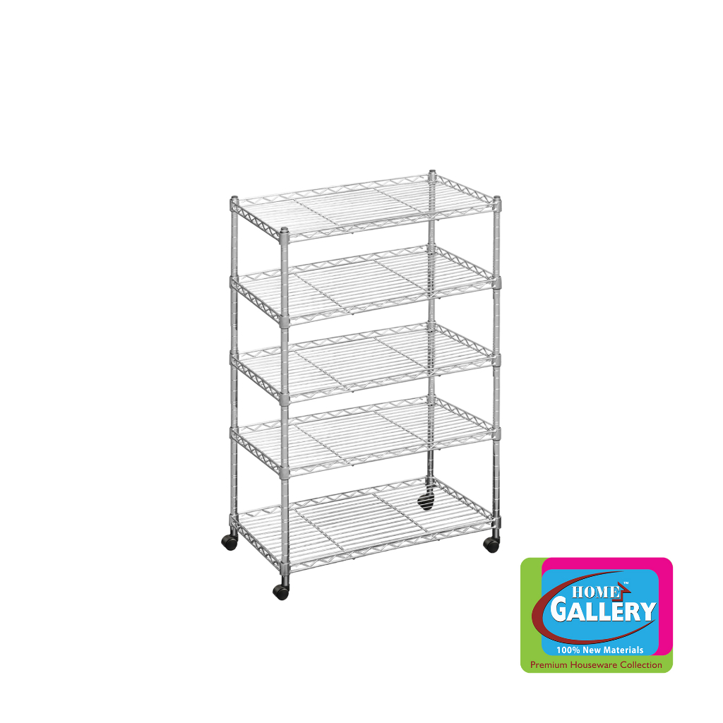 Home Gallery 5Layer Adjustable Chrome Shelves Adjustable Height Open