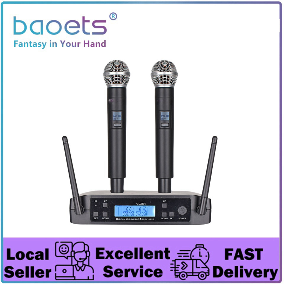 Dual Handheld Wireless Microphones uhf ,for Shure GLXD4 Karaoke Microphone