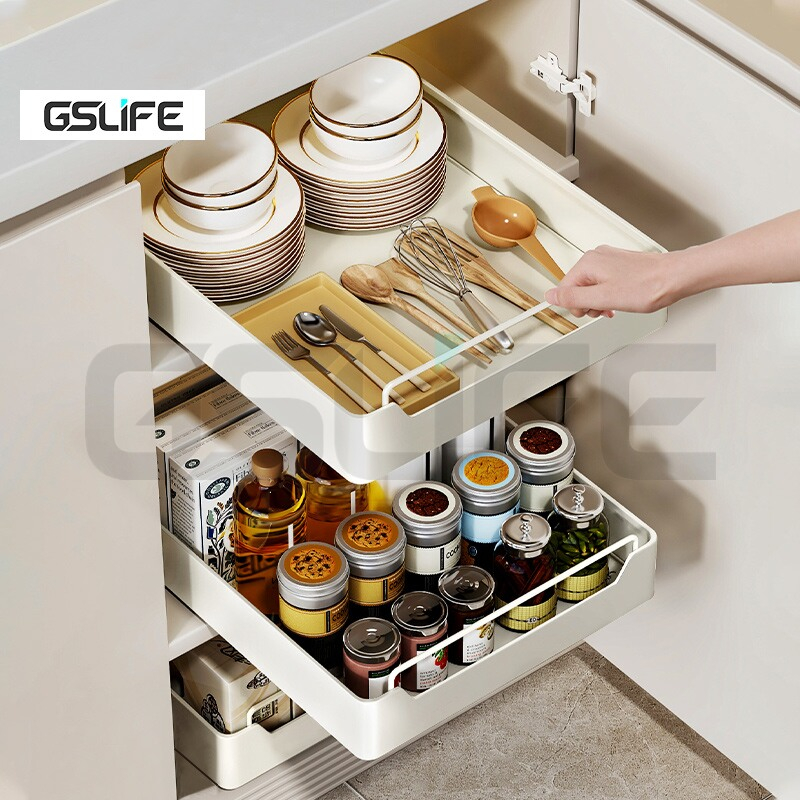 GSlife Under Sink Organizer Rack Kitchen Cabinet with Sliding Dish Rack ...