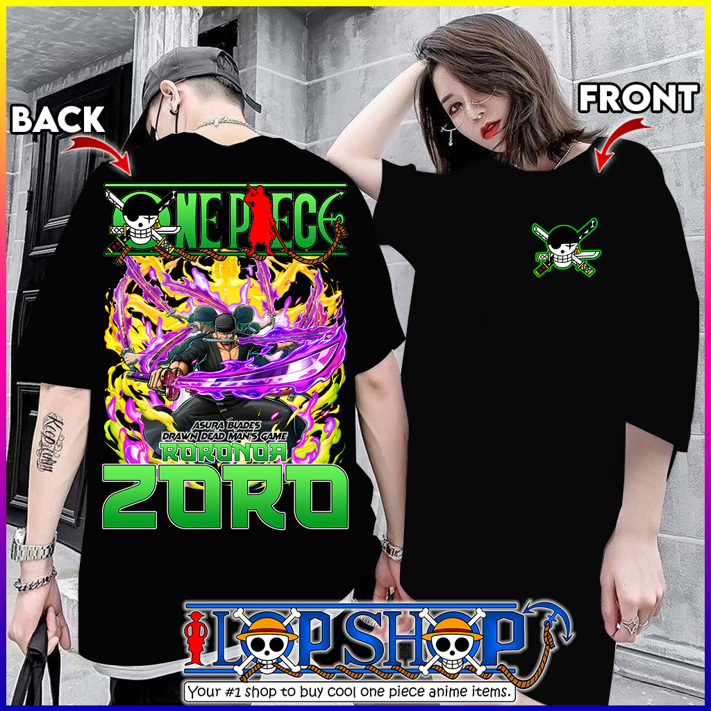 Zoro Drawn Dead Man's Game Art One Piece Tshirt Oversized Premium Quality (BIG PRINT) Shopee