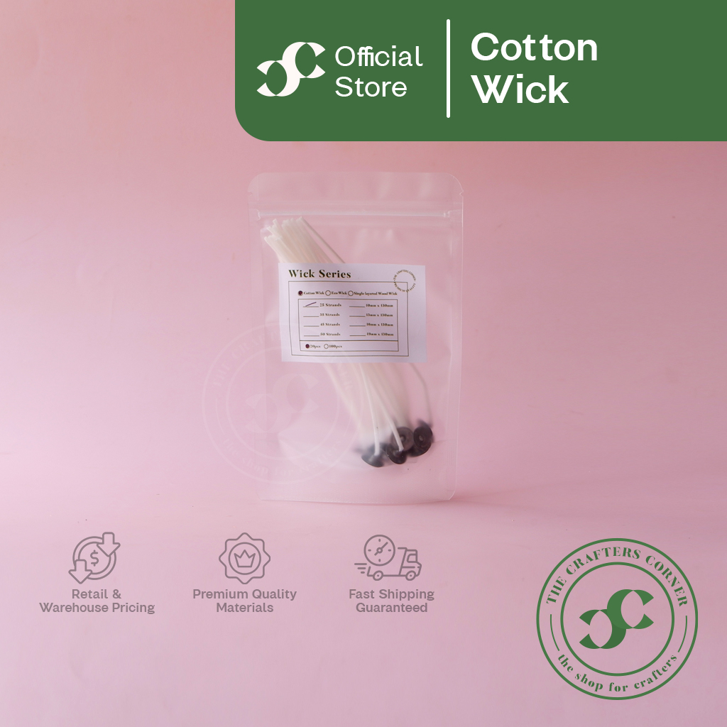 Cotton Wick Pack of 20 pieces for Candles (25,35,45,50 strands ...