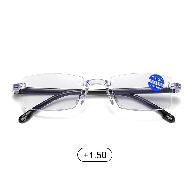 Anti-blue Light Frameless Presbyopic Glasses for Far Near Dual-use ...