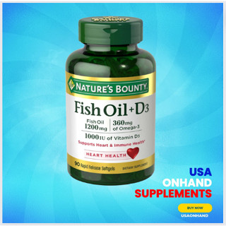 Nature's Bounty Fish Oil 1200 mg Rapid Release Liquid Softgels Twinpack