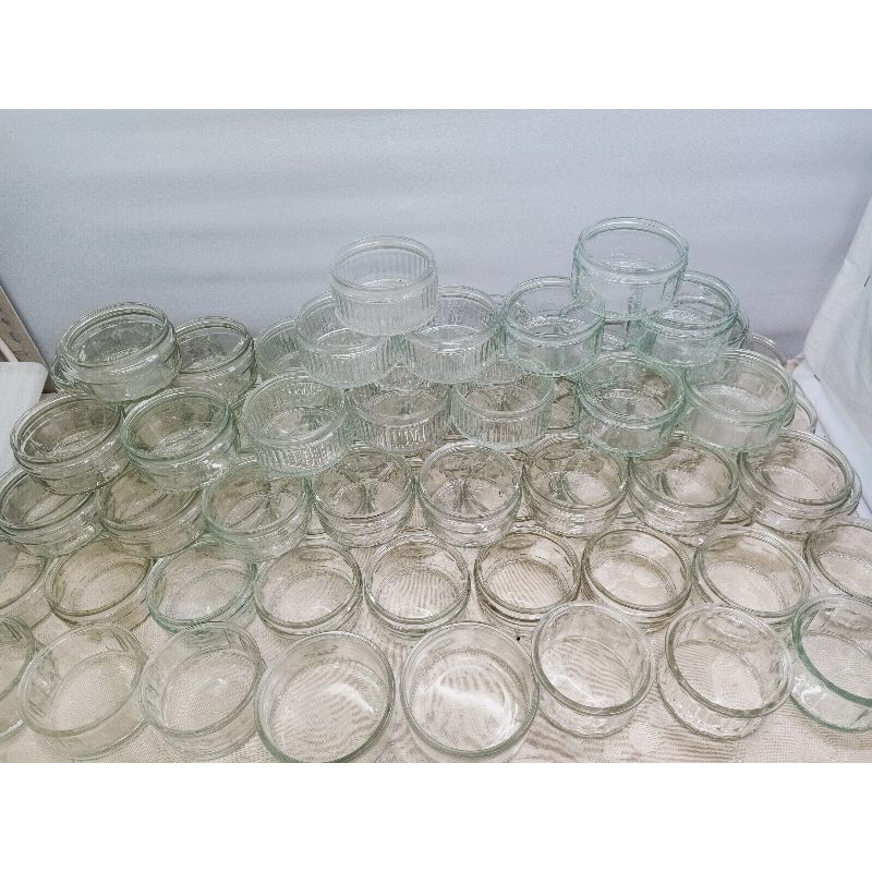 Ramekin Dishes, Clear glass , Ribbed Dessert Cups 35 each *Y241 Shopee Philippines