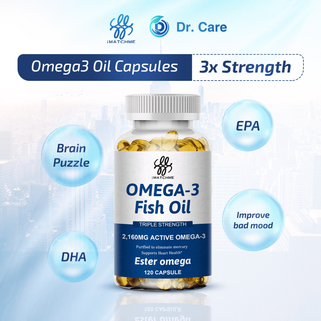 iMATCHME OMEGA3 Fish Oil Capsules Are Rich In DHA And EPA, Improve Bad