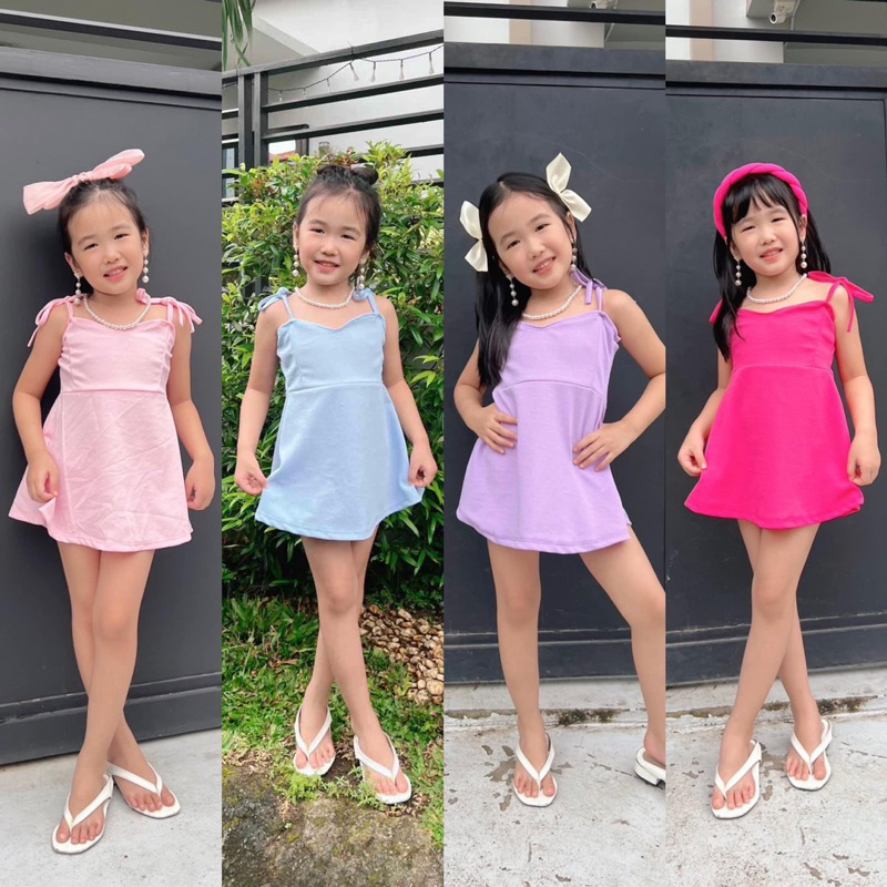 AG RTW TRENDY ONHAND PASTEL PRINCESS DRESS FOR KIDS 1 4 YRS OLD SELF TIE DRESS FOR TODDLER Shopee Philippines