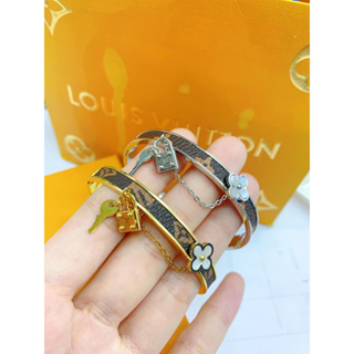Louis Vuitton LV monogram bracelet bangles gold  Monogram bracelet, Louis  vuitton jewelry, Big gold hoop earrings