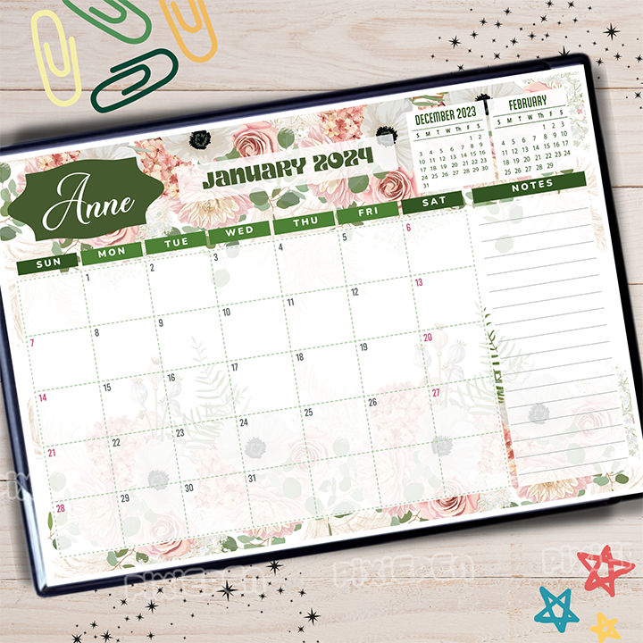 Personalized A4 2025 2026 Desk Calendar Planner Office Calendar