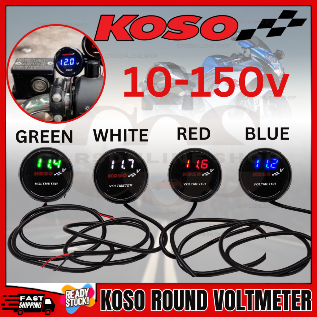 KOSO North America BA067R00 I-Gear Volt Meter Red Digits