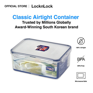 Lock & Lock 3.9L Classic Short Rectangular Food Container - Clear/Blue Lock  N Lock Special Design first choice