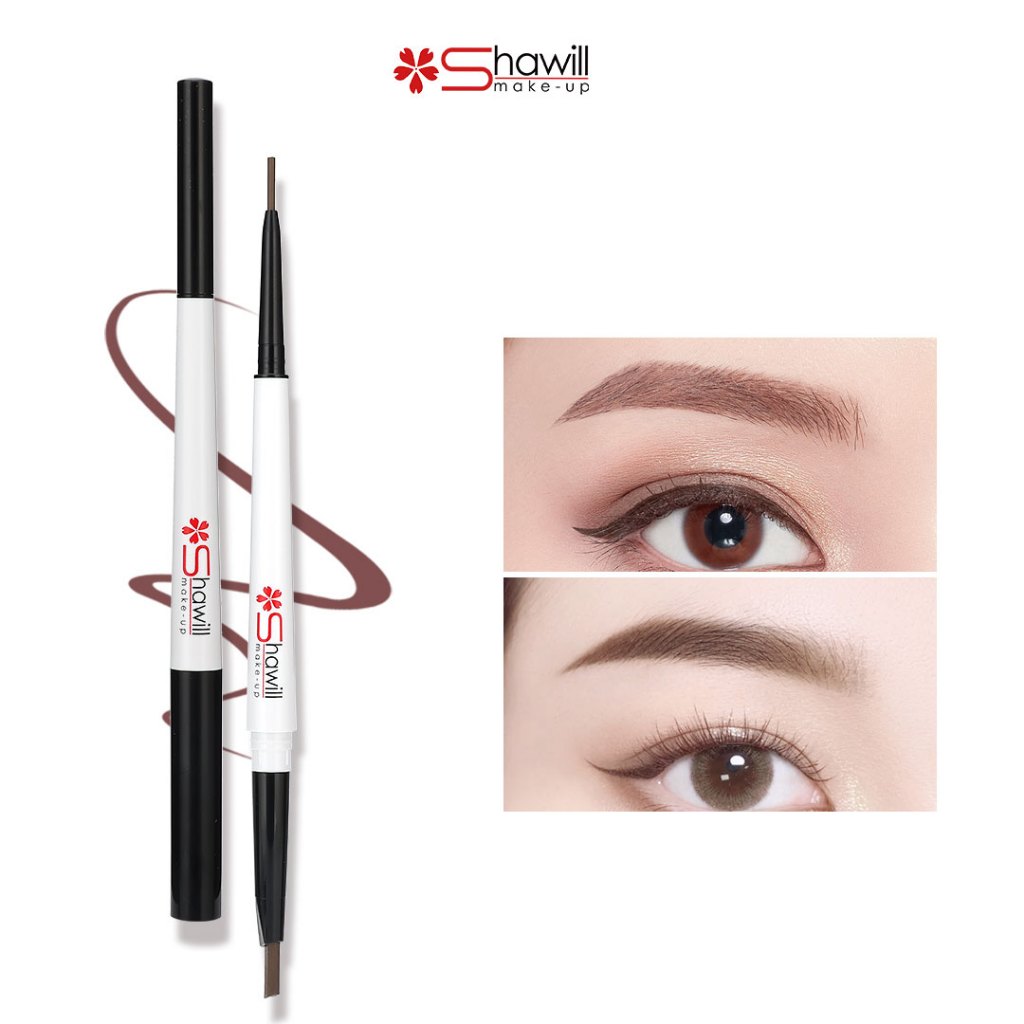 Shawill Automatic Eyebrow Pencil Lasting Eyebrow Double Tip Liner Dark ...