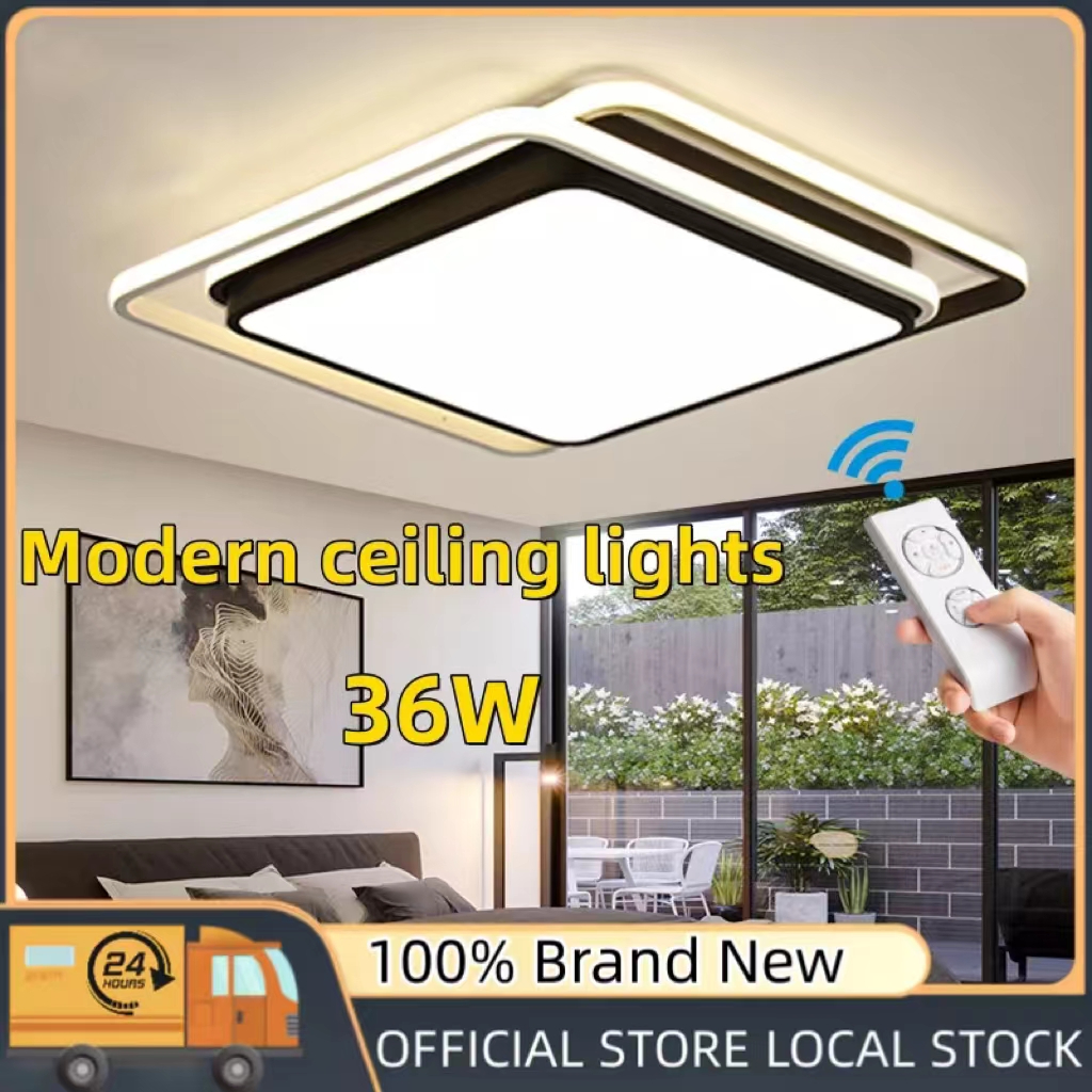 LED Tricolor Dimmable Ceiling Light Bedroom With Remoter For Room ...