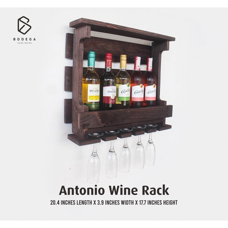 Antonio Wine Rack - Bodega Home Decor(Mahogany Hardwood) | Shopee ...