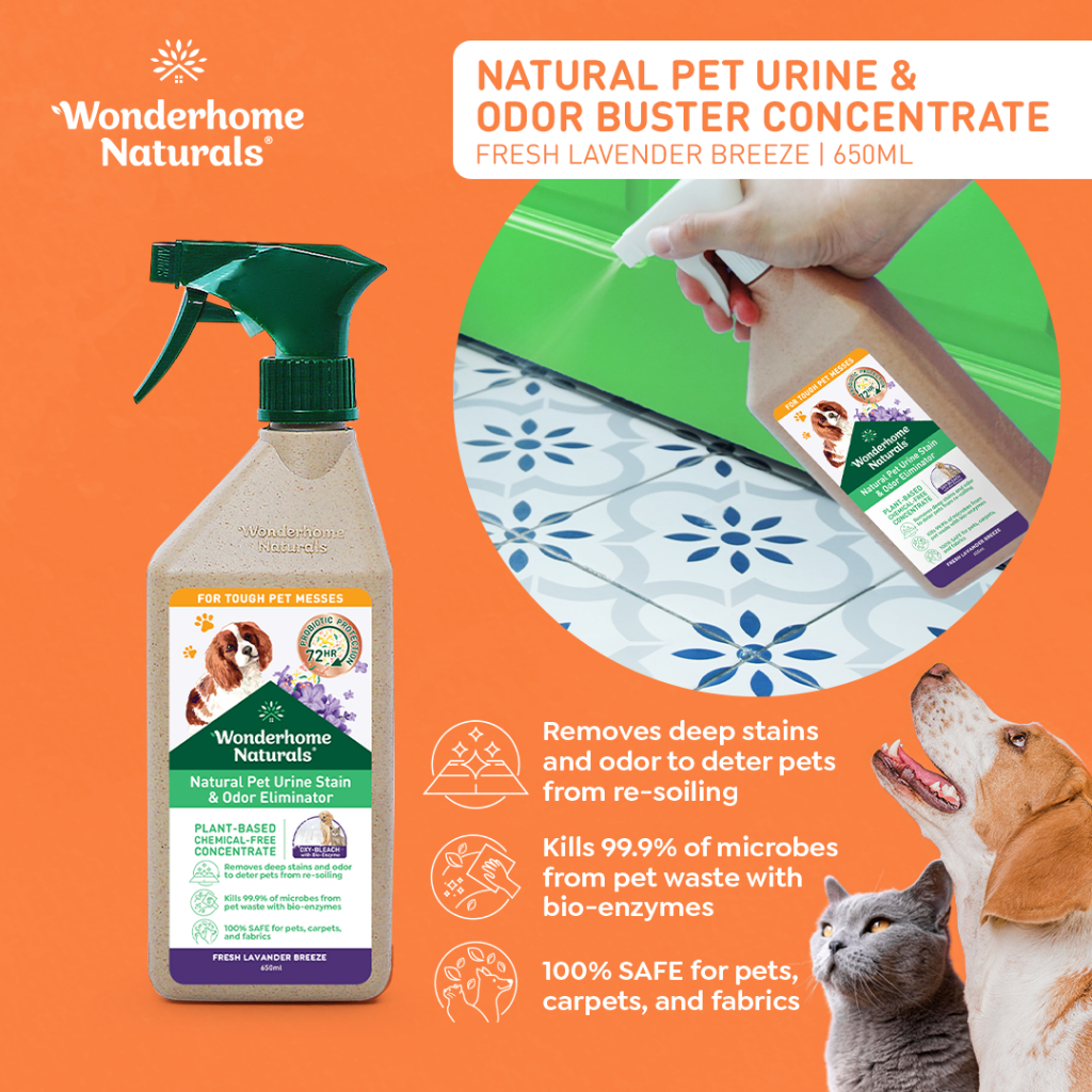 Wonderhome Natural Pet Urine Stain Odor Eliminator 650ml Fresh Lavender Shopee Philippines