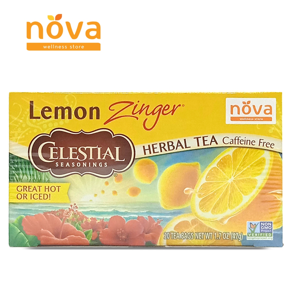 Celestial Seasonings Lemon Zinger Herbal Tea Caffeine Free 47g (box