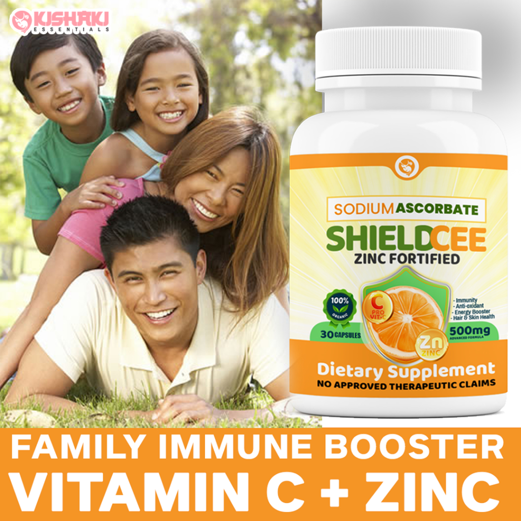 Kishaki ShieldCee Zinc Fortified Dietary Supplement Vitamin C+ Zinc Non