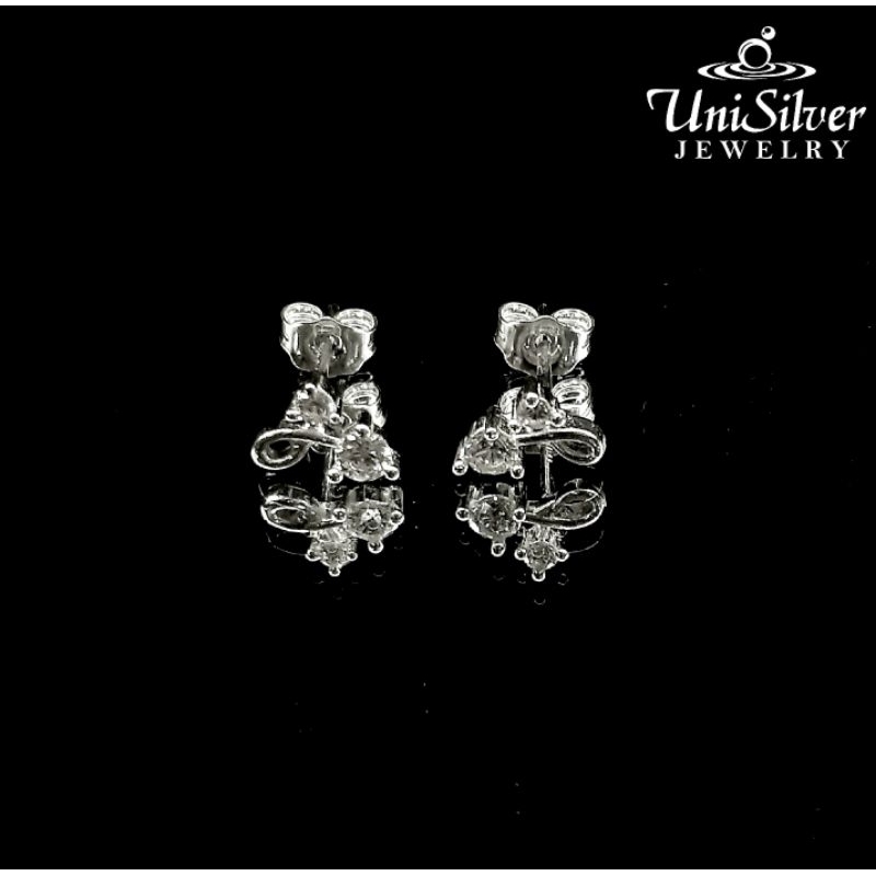 Unisilver 925 Sterling Silver Flower Stone Earring Stud ES078 1001 Shopee Philippines