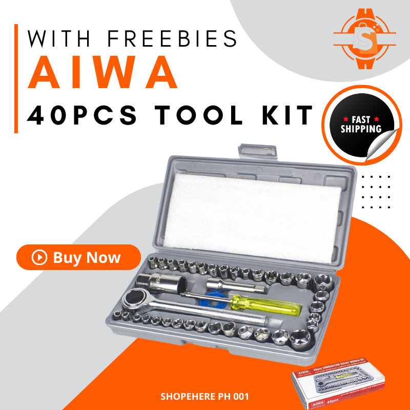 AIWA Professional Tool Kit 40pcs Combination Socket Wrench Set Hand