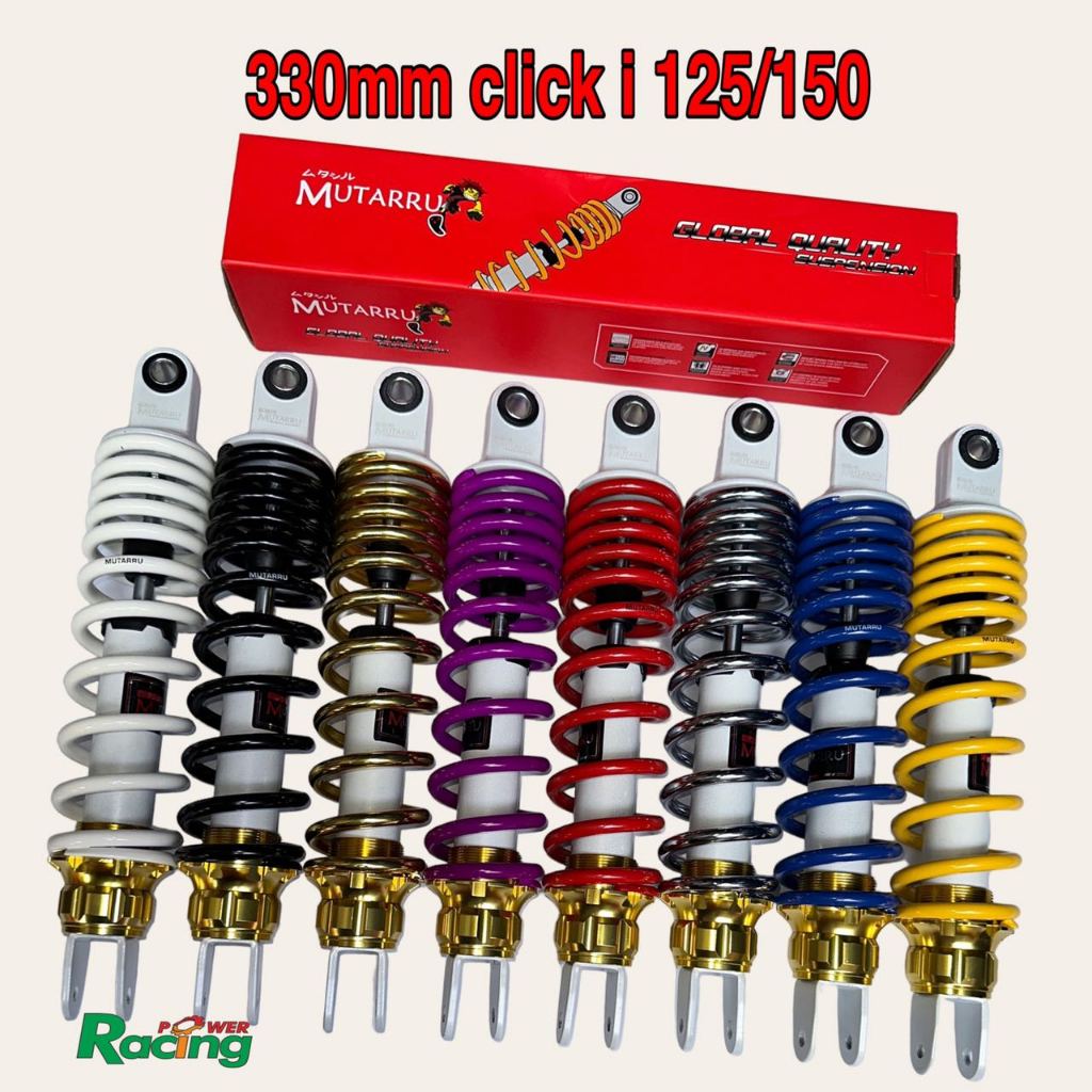 Mutarru Rear Shock 330mm click i 125 150 160 skydrive beat | Shopee ...