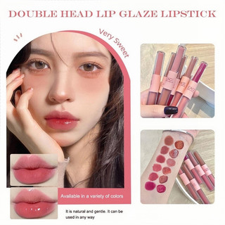 2 In 1 Liptint Set Double Head Matte Glossy Lipstick Waterproof Velvet ...