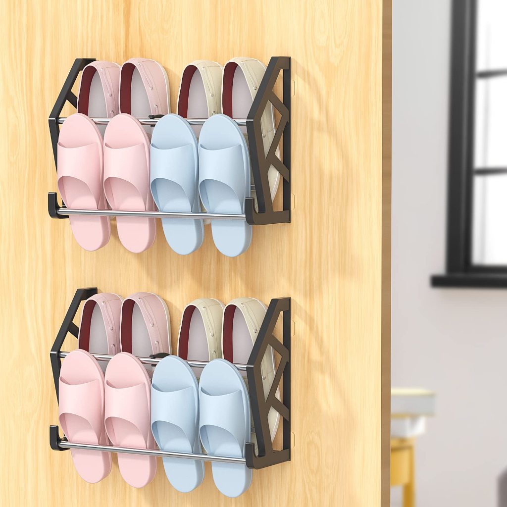 LHK Wall Mounted Back Door shoe Rack Slippers Holder Organizer 42CM ...