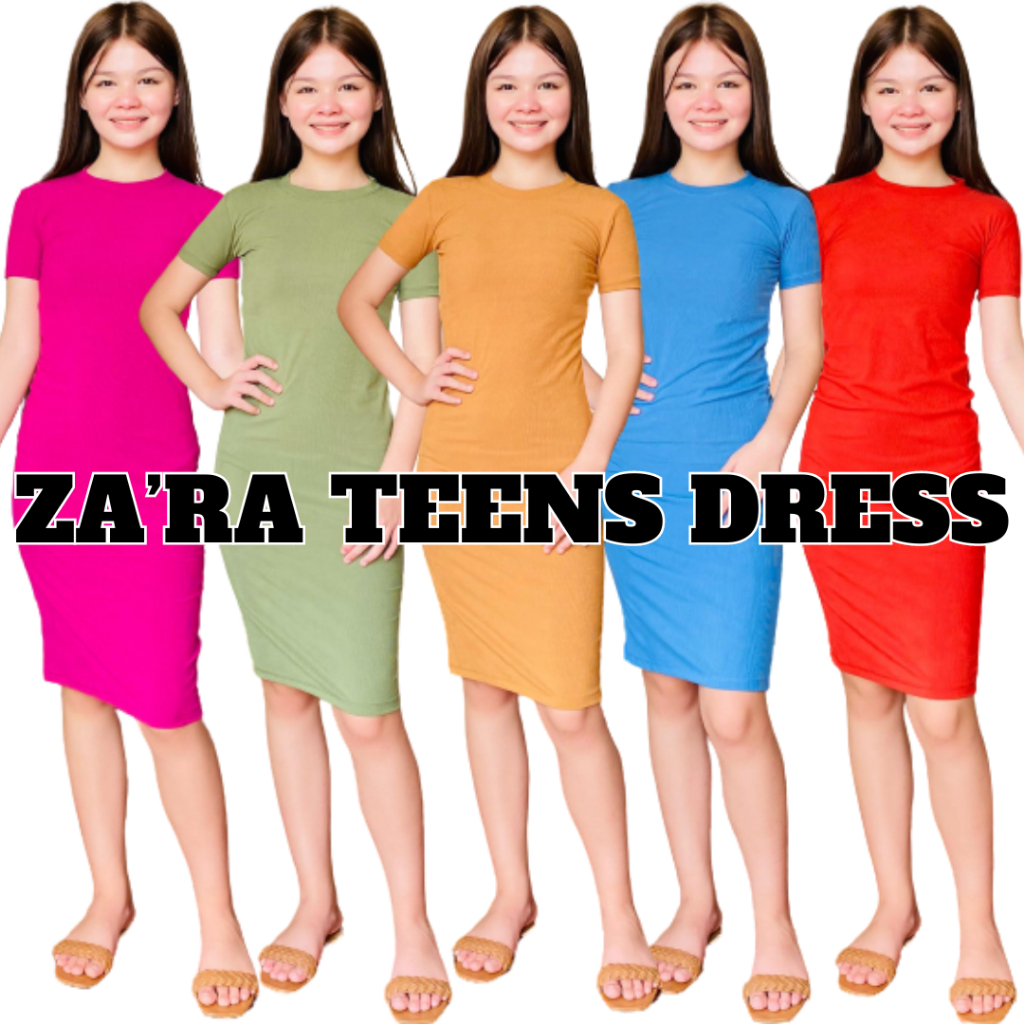 Za'ra Teens Dress FloralPlain Shopee Philippines