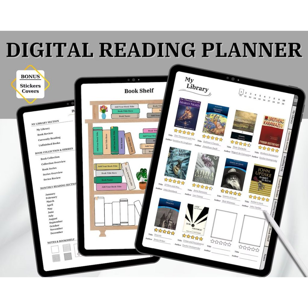 Digital Reading Journal,Digital Book Journal,Reading Log,Book Review ...