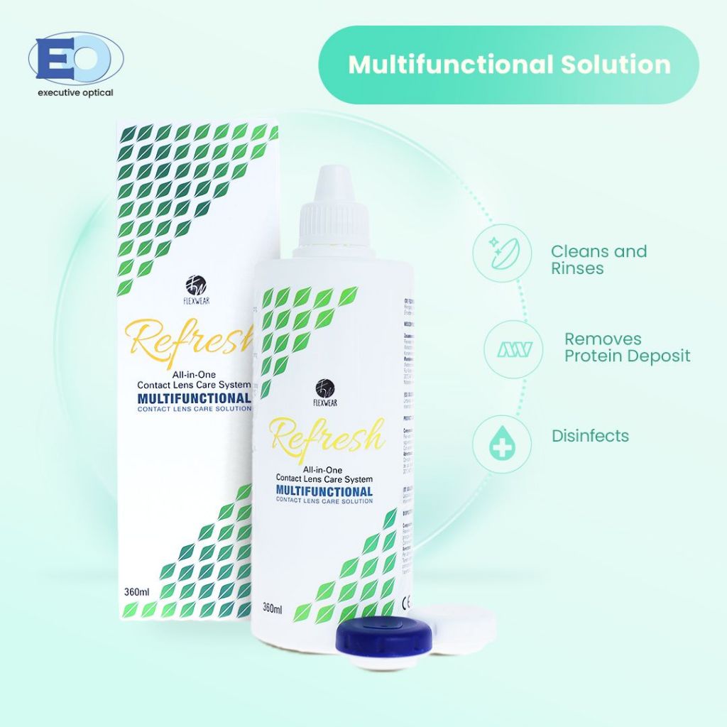 EO Flexwear Refresh Multifunctional Contact Lens Care Solution 360ml