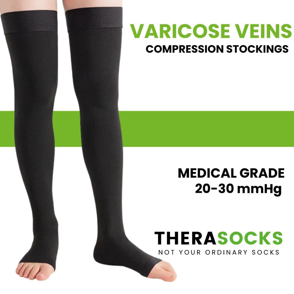THERASOCKS ThighHigh Open Toe Compression Stockings 2030mmHg Shopee