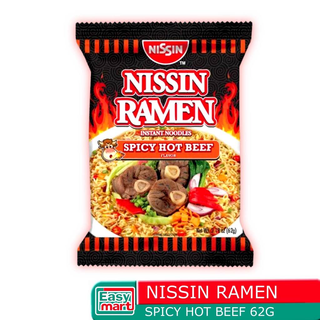 Easy.mart Nissin Ramen Spicy Hot Beef 62g Taste The Delicious Goodness 