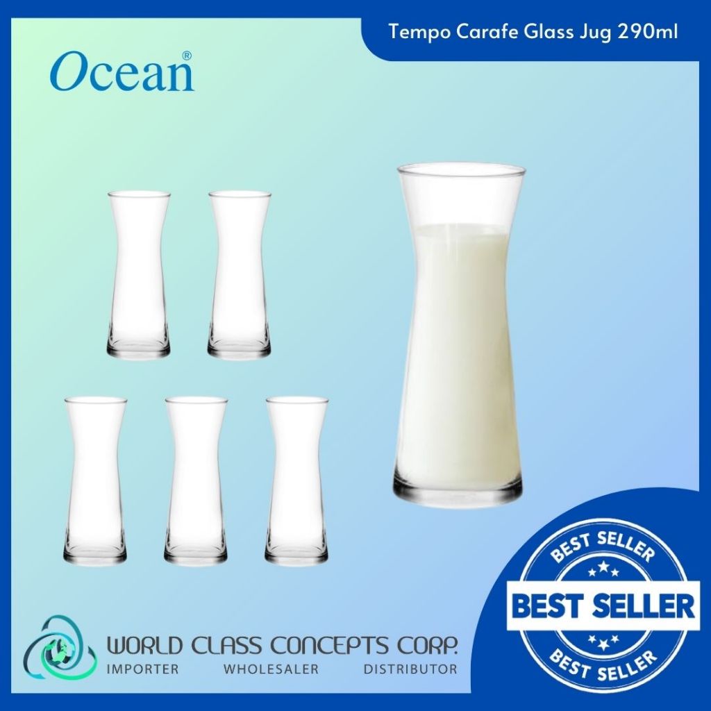 Ocean Glassware Tempo Carafe Water Juice Drinking Glass Clear 290Ml ...