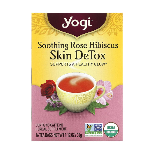 PER PIECE Yogi Tea, Skin DeTox, Soothing Rose Hibiscus, Tea Bags, 1.