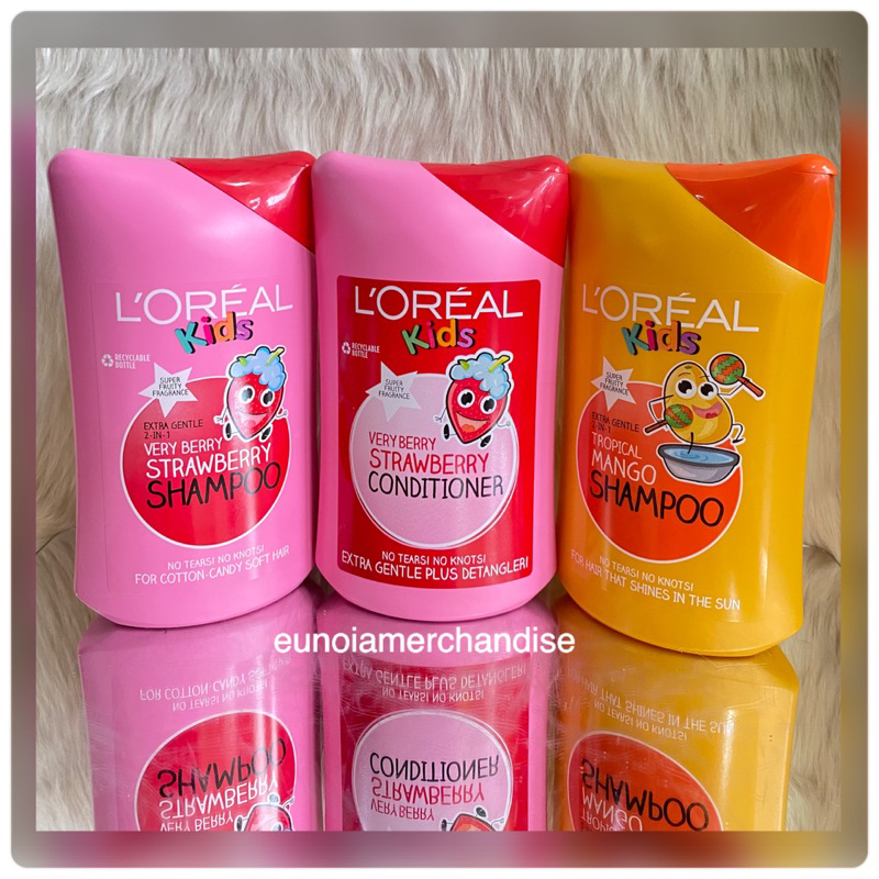 250ml Loreal Kids 2 in 1 Strawberry Conditioner Shampoo and Tropical