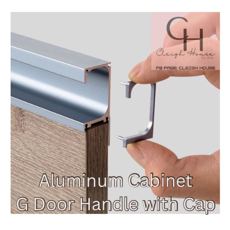 Aluminum door G grab handle with Cap 1.5mts long Shopee