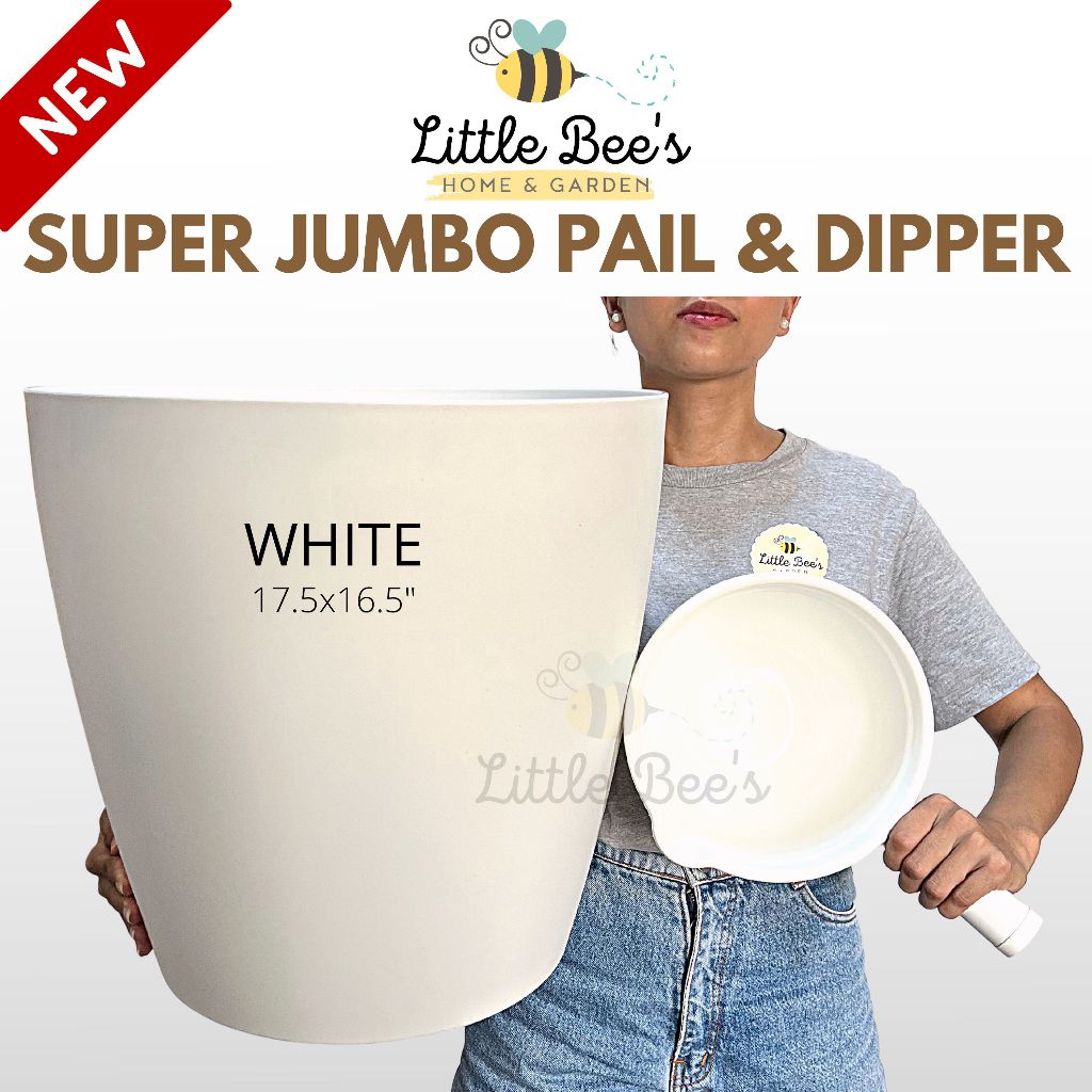 SUPER JUMBO Classy Pail & Dipper, Aesthetic Timba & Tabo, Big Timba, White Black Mocha