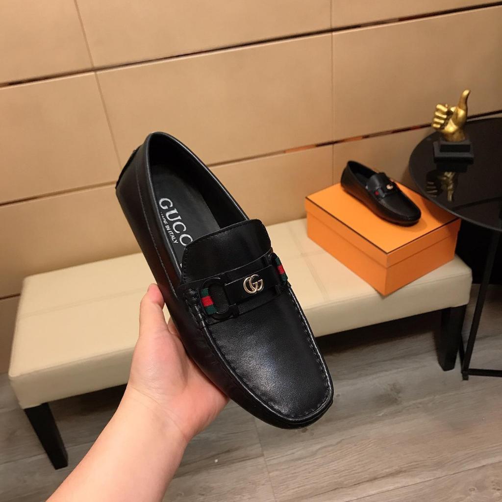 Gucci Fashion Low cut Casual Leather Shoes Sneakers For Men Black