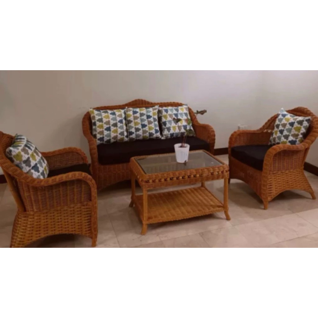 Rattan Sala Set (1pc 23 Seater Sofa, 2pcs Single Seater, 1pc Center