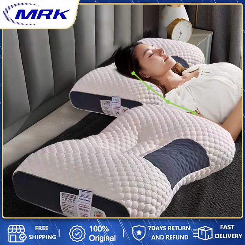 MRK Cervical Neck Pillow Traction Release Neck Pain Neck Pillow Fiber ...