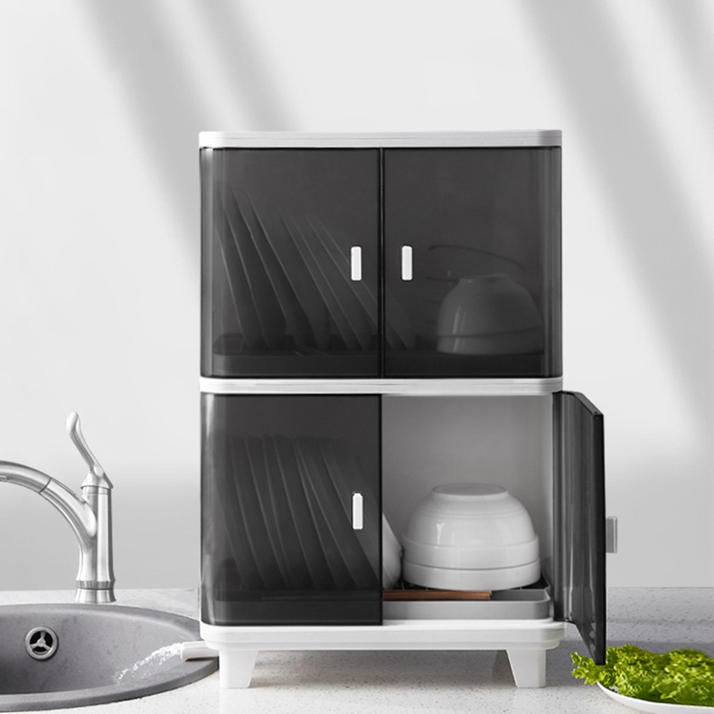 Double Layer Cupboard Kitchen Organizer Cabinet Kitchen Rack Storage ...