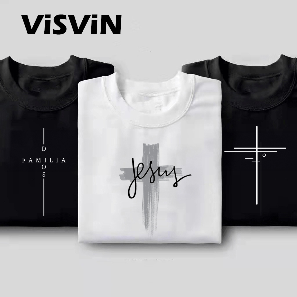 VISVIN Minimalist Cross T shirt Unisex | Shopee Philippines