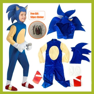 Buy Halloween Kids Deluxe Super Sonic Costume Cosplay Cartoon Yellow Suit  Onesie Outfit Jumpsuit For Boys Online at Low Prices in India 