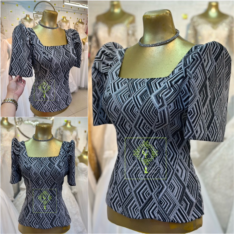 Filipiniana Ethnic Top and skirt Ethnic woven Inabel Black | Shopee ...
