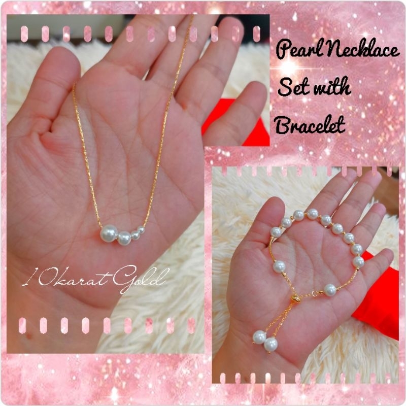10k Pure Gold Necklace Bracelet set for Women Shopee Philippines