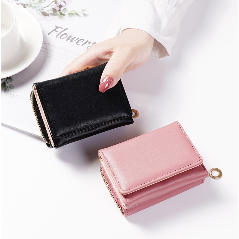 MIA Fashion #J-1562 New women's fashionable simple PU tri-fold coin ...