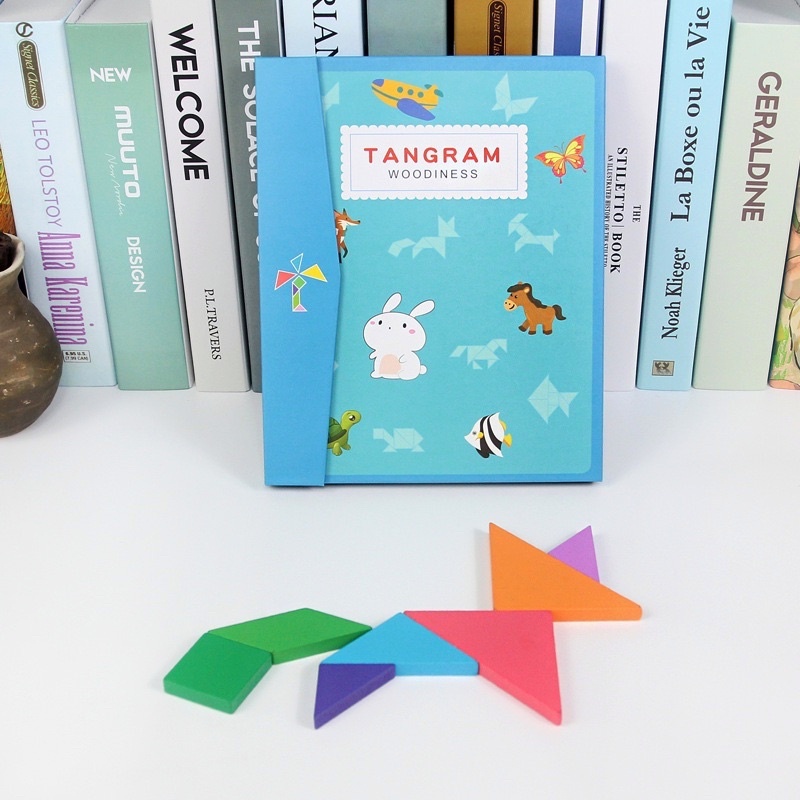 Travel Magnetic Jigsaw Puzzle Tangram Montessori IQ Teaser Wooden ...