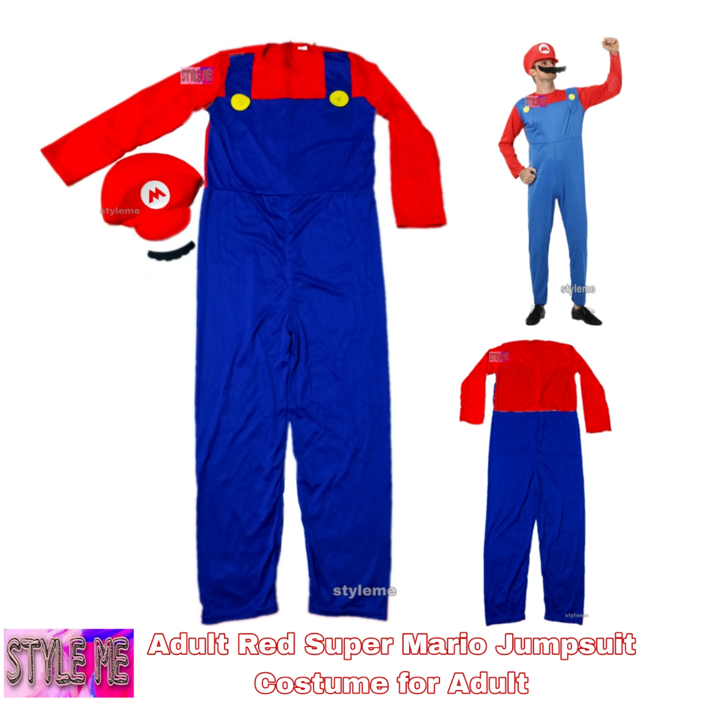 Super Mario Red Costume Cosplay Role play Birthday Party or Any Special ...