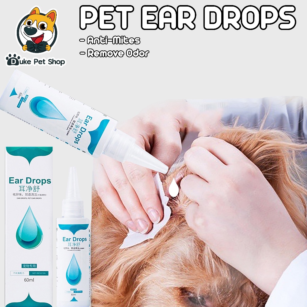 60ml Cat Dog Mites Odor Removal Ear Drops Eye Drop Infection Solution Treatment Cleaner Shopee