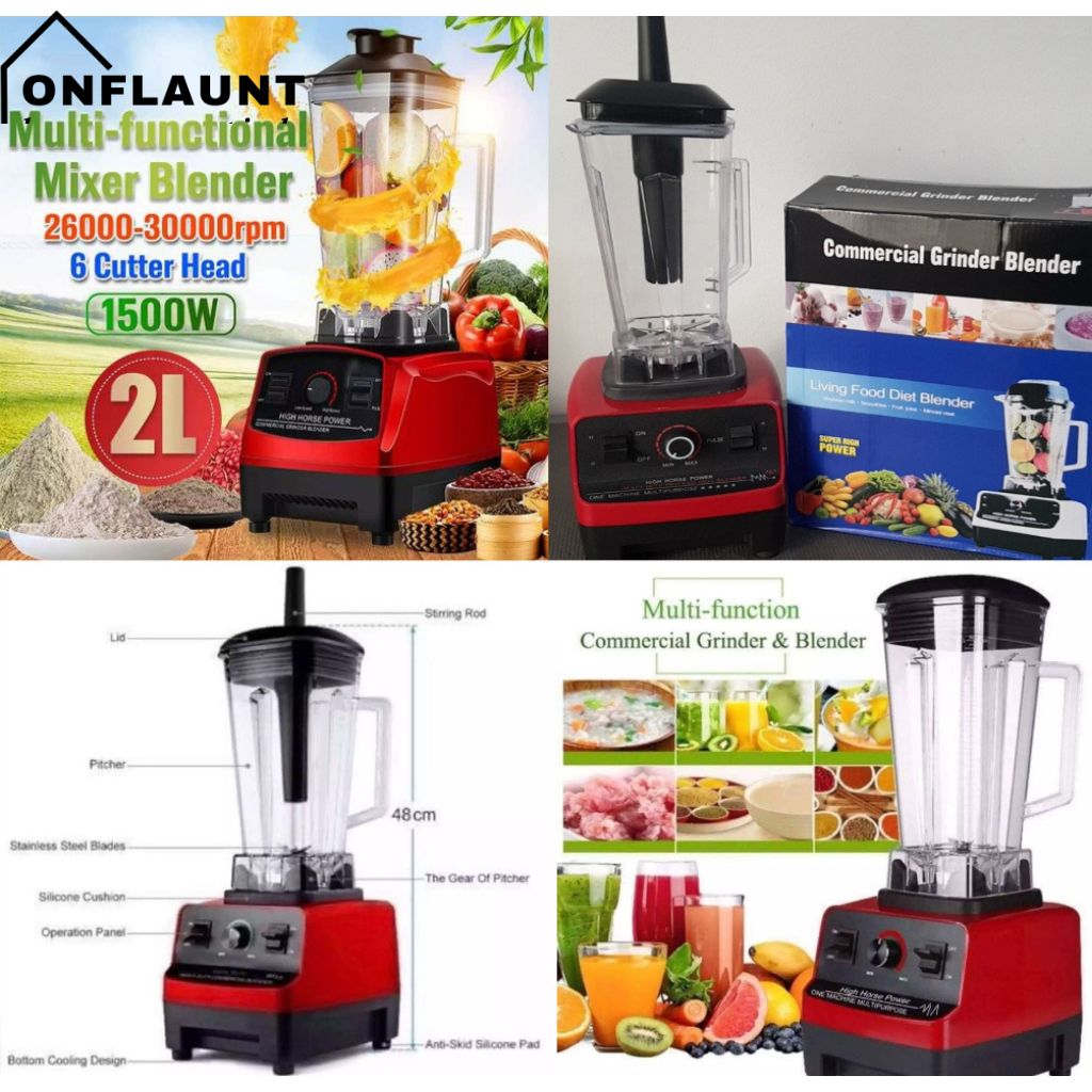 OnFlaunt 2L High Quality Commercial Grinder Blender Multifunctional